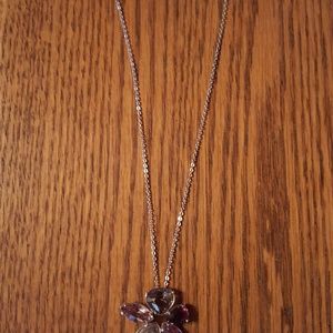 Swarovski Crystal Necklace Purple Flower